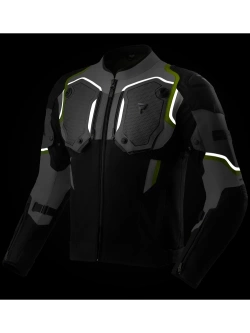 Kurtka motocyklowa tekstylna Rebelhorn Borg II czarno-szaro-żółta