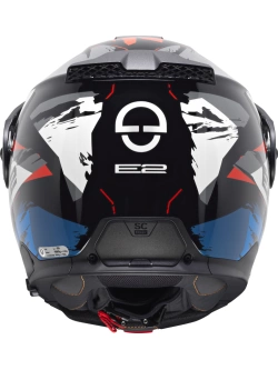 Kask szczękowy Schuberth E2 Trail czarno-biało-niebieski matowy