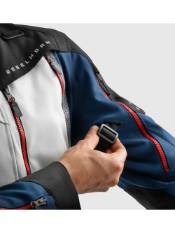 Kurtka motocyklowa tekstylna Rebelhorn Hardy 3.0 czarno-szaro-niebieska