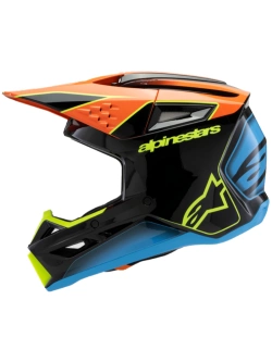Kask enduro dziecięcy Alpinestars SM3 Fray czarno-niebiesko-pomarańczowy