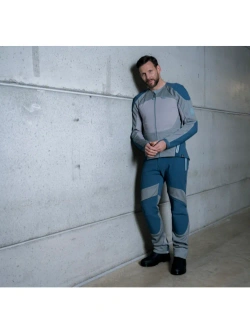 Spodnie motocyklowe tekstylne Knox Urbane Pro Move niebiesko-szare