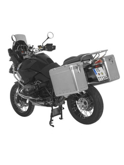 Zestaw: kufry boczne srebrne Zega Mundo + stelaże srebrne Touratech BMW R1200GS/Adventure (38+45L)