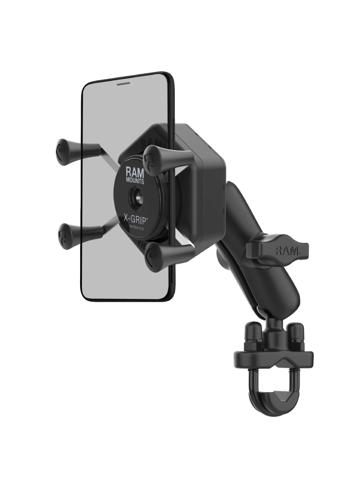 Uchwyt na telefon RAM X-Grip z adapterem tłumiącym wibracje i podstawą w kształcie litery U - średni