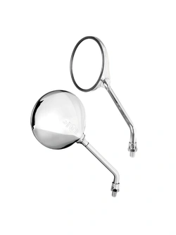 Lusterka Lampa Opal Chrom mocowane na kierownicy [para; prawy gwint M10x1,25]