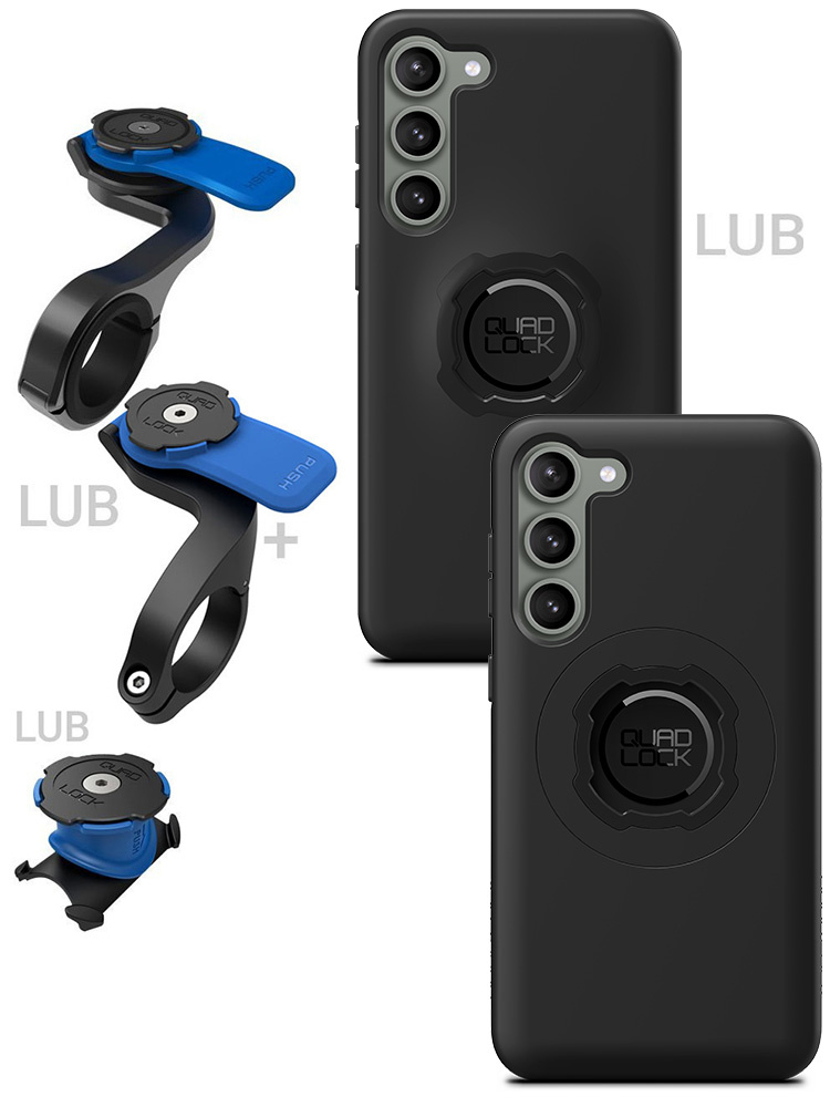 Zestaw rowerowy: etui na telefon Samsung Galaxy S23+ + mocowanie Quad Lock