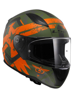 Kask integralny LS2 FF353 Rapid II Thunderbirds zielono-pomarańczowy matowy