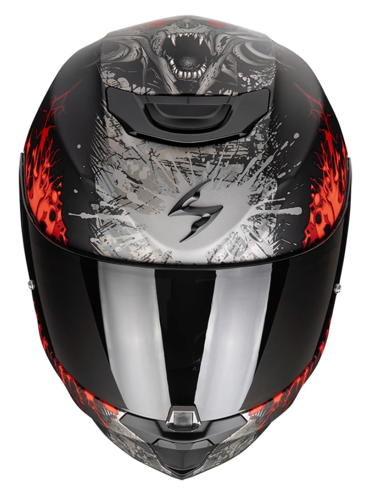 Kask integralny Scorpion Exo-391 Wolf czarno-srebrno-czerwony matowy