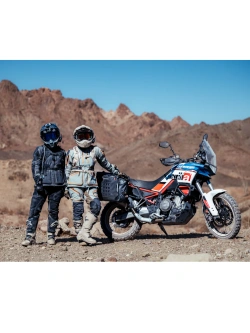 Spodnie motocyklowe damskie tekstylne Klim Sedona szaro-brązowe