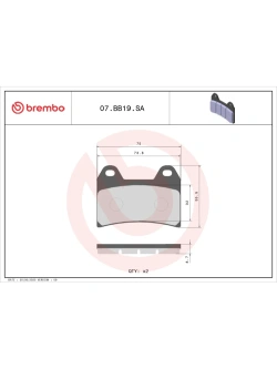 Klocki hamulcowe Brembo SA Aprilia/ Benelli BMW/ Cagiva/ CF Moto/ Ducati/ Husqvarna/ KTM/ Moto Guzzi/ MV Agusta/ Suzuki/ Yamaha (wybrane modele) [na przód, kpl. na 1 tarczę]