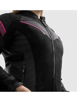 Kurtka motocyklowa damska tekstylna Rebelhorn Hiflow V czarno-szaro-różowa