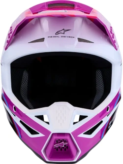 Kask enduro Alpinestars SM3 Falcon biało-róźowo-czarny połysk