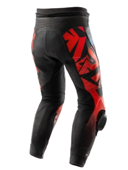 Spodnie motocyklowe skórzane Rebelhorn Inferno czarno-niebiesko-czerwone