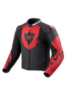 Kurtka motocyklowa skórzana REV’IT! Argon 3 czarno-fluo czerwona