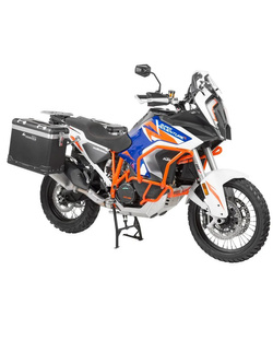 Zestaw: kufry boczne czarne "And-Black" Zega Pro + stelaże srebrne Touratech KTM Super Adventure 1290 S/R (21-24) [poj.: 38+45l]