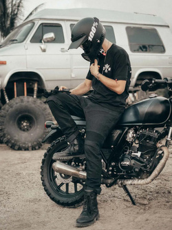 Jeansy motocyklowe Pando Moto Karldo Slim czarne