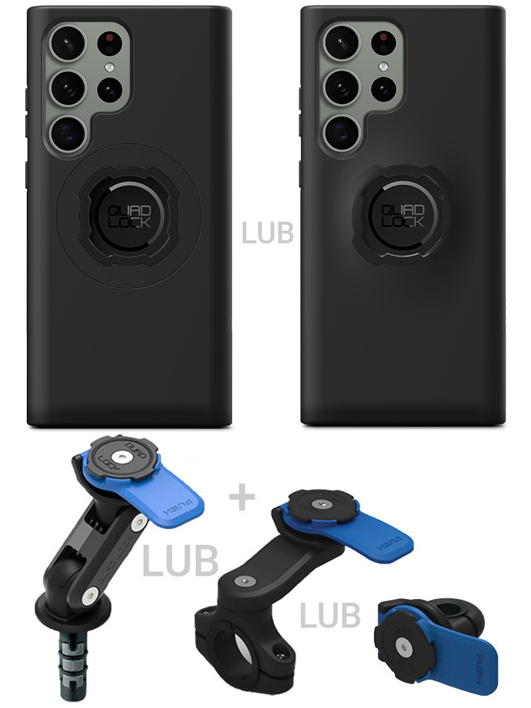 Etui na telefon Samsung Galaxy S23 Ultra + mocowanie motocyklowe Quad Lock