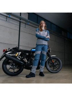Spodnie motocyklowe damskie tekstylne Knox Urbane Pro Move niebiesko-szare