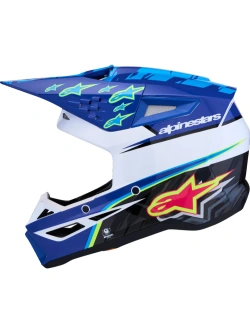 Kask enduro Alpinestars SM3 Falcon biało-niebiesko-czarny połysk