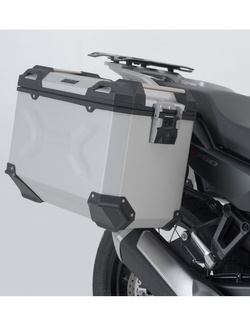 Zestaw: kufry boczne TRAX ADV + stelaże PRO SW-MOTECH 45/45L do motocykla Honda XL750 Transalp (22-) [pojemność 2 x 45 L] srebrne