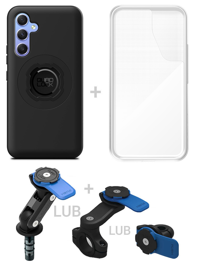 Zestaw na motocykl: etui MAG na telefon Samsung Galaxy A54 (magnetyczne) + wodoodporny pokrowiec MAG + mocowanie