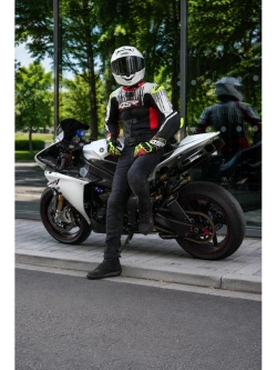 Kombinezon motocyklowy dwuczęściowy 4SR RR Stripes AR czarno-biało-czerwony