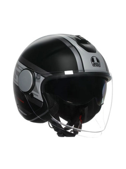 Kask otwarty AGV Eteres History czarno-biało-czerwony matowy