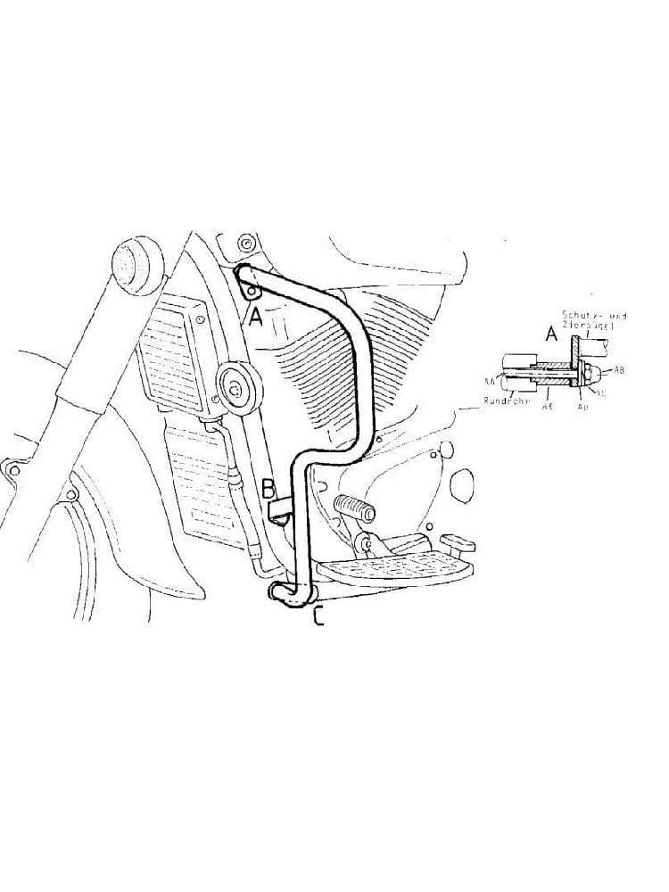 Gmol silnika Hepco&Becker do Suzuki VL 1500 (98-04)/C 1500 LC Intruder (05-07) chrom