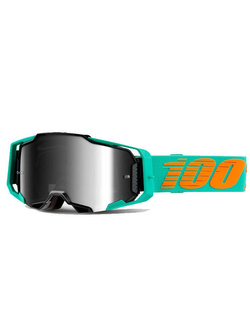Gogle motocyklowe 100% Armega Clark z szybką lustrzaną błękitno-czarne
