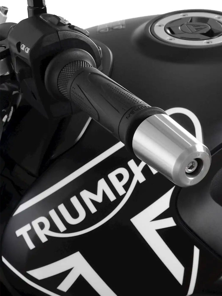 Koncówki kierownicy motocyklowej R&G Triumph, Royal Enfield (wybrane modele) srebrne