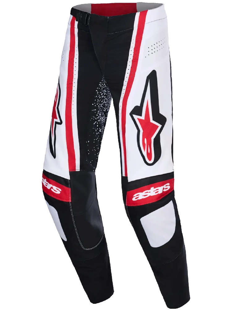 Spodnie cross Alpinestars MX Techstar Nomur biało-czarno-czerwone