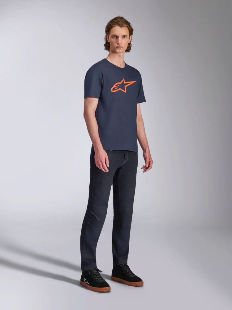 Koszulka z krótkim rękawem Alpinestars Ageless 2.0 CSF niebiesko-pomarańczowa