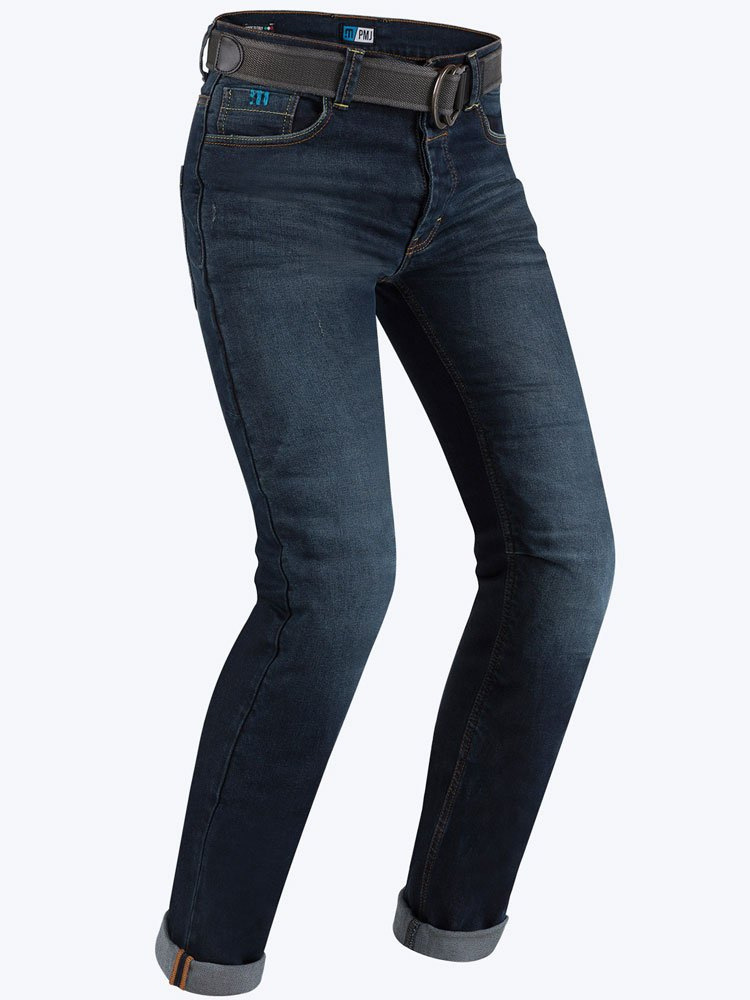 Jeansy motocyklowe PMJ CafeRacer niebieskie