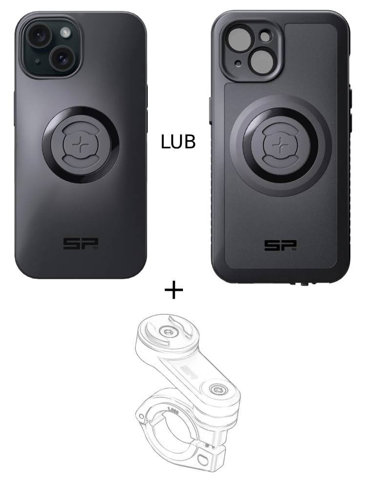 Zestaw na motocykl: etui na telefon iPhone 15 + mocowanie SP Connect
