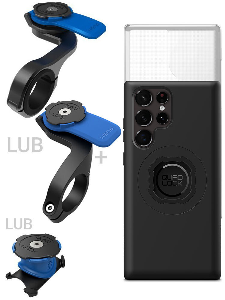 Zestaw rowerowy: etui MAG na telefon Samsung Galaxy S22 Ultra (magnetyczne) + wodoodporny pokrowiec MAG + mocowanie Quad Lock