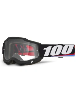 Gogle motocyklowe 100% Accuri 2 z przezroczystą szybką, czarne