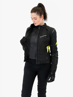 Kurtka motocyklowa damska tekstylna Shima Rush 2.0 czarno-fluo