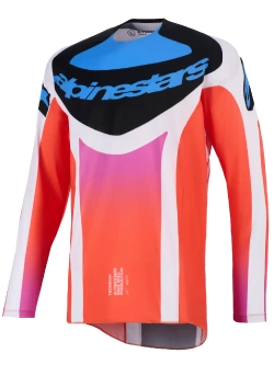 Bluza cross Alpinestars MX Techstar Knif szaro-pomarańczowo-niebieska
