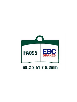 Klocki hamulcowe EBC FA095V 69.2 x 51 x 8.2mm na przód.