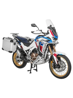 Zestaw: kufry boczne z anodowanego aluminium srebrne "And-S" Zega Evo + stelaże czarne Touratech Honda CRF1100L Africa Twin (22-)/ Adventure Sports (38+45L)