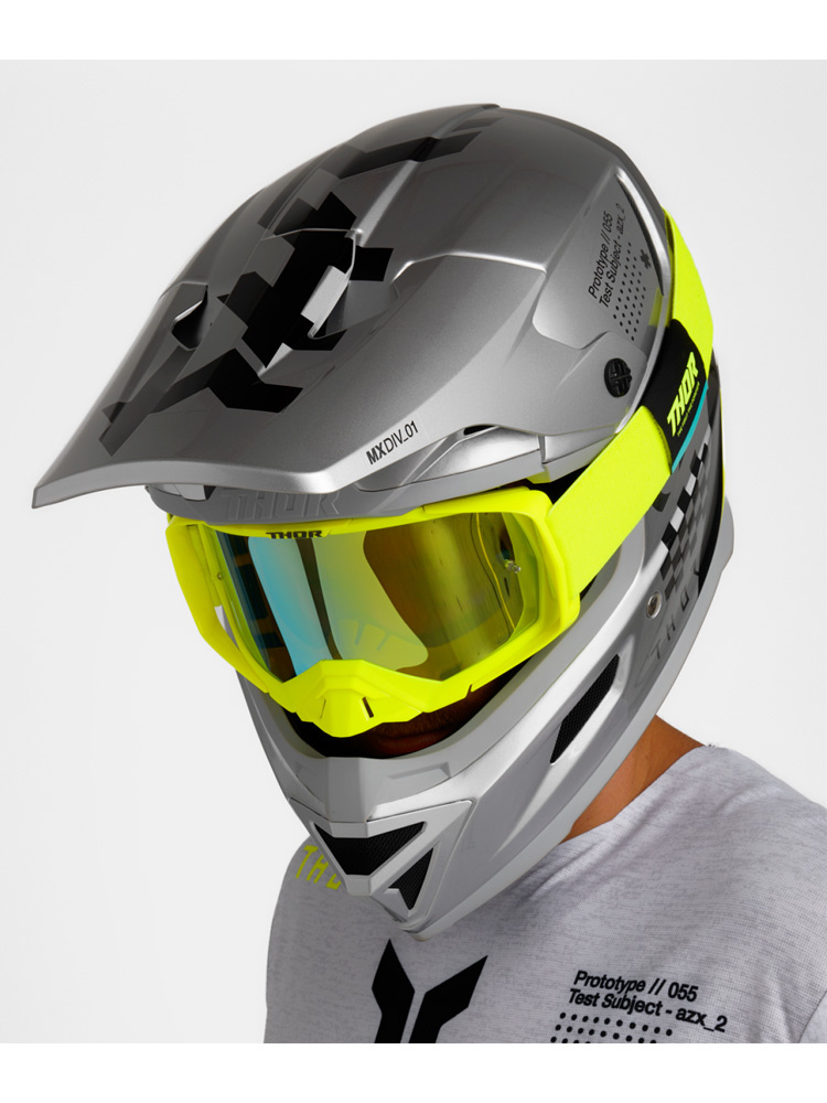 Kask enduro Thor Reflex Sport Riot szaro-żółty