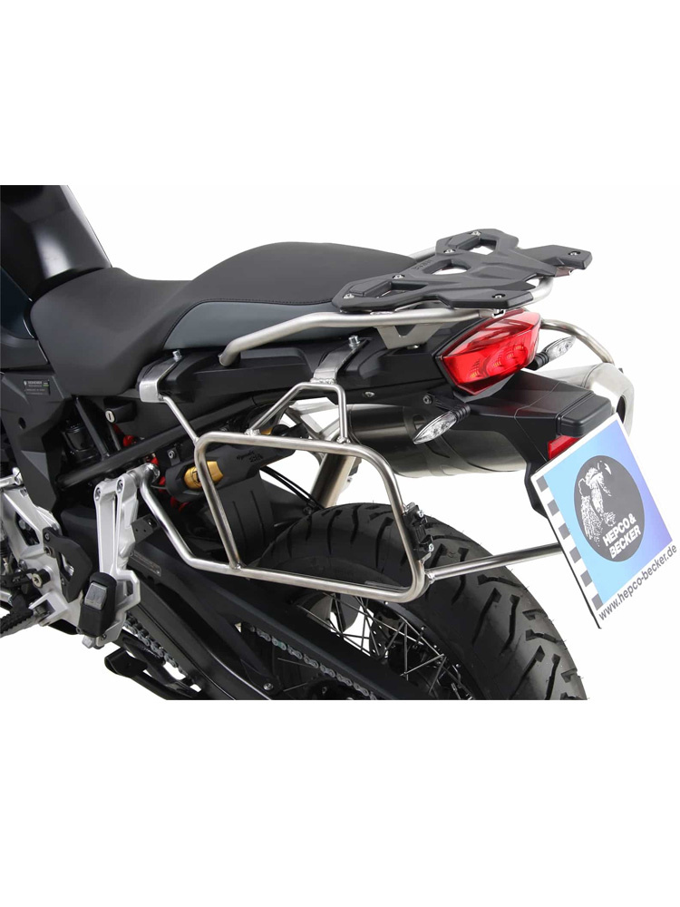 Stelaż boczny do kufrów Cutout Xplorer 40/37 Hepco&Becker do BMW F 850 GS (18-23) stal nierdzewna