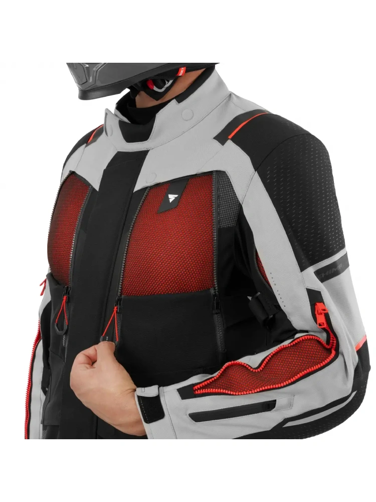 Kurtka motocyklowa tekstylna Shima Hero 3.0 G2 szaro-czerwona