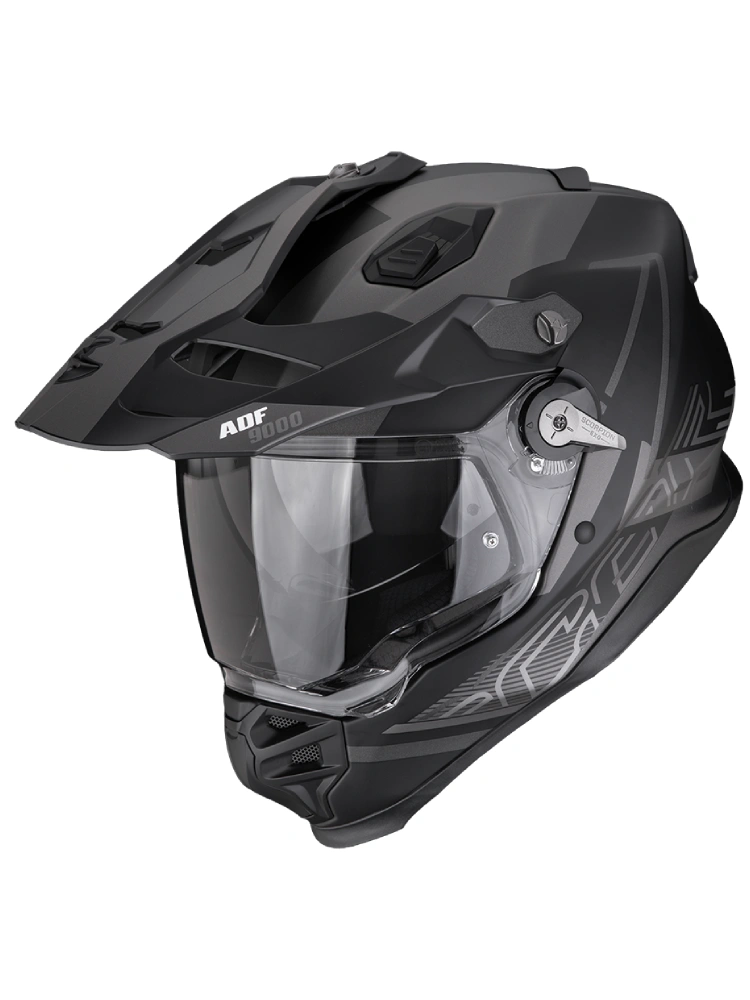 Kask adventure Scorpion ADF-9000 Air Summit czarno-srebrny matowy