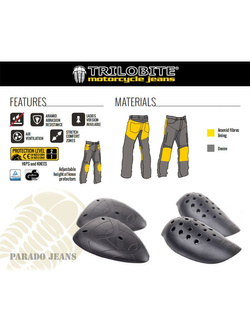 Jeansy motocyklowe Trilobite Parado Slim Fit niebieskie