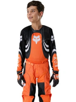Bluza enduro dziecięca Fox 180 Draft czarno-pomarańczowa