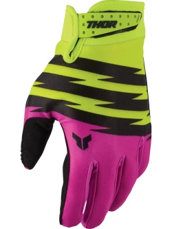 Rękawice cross dziecięce Thor Launchmode Shockie różowe-fluo