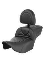 Kanapa motocyklowa dla kierowcy i pasażera z oparciem Saddlemen Roadsofa CF TR Extended Reach Harley Davidson Road Glide/ Street Glide (wybrane modele) (23-) czarna