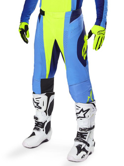Spodnie cross damskie Alpinestars MX Techstar Melt żółto-niebieskie 