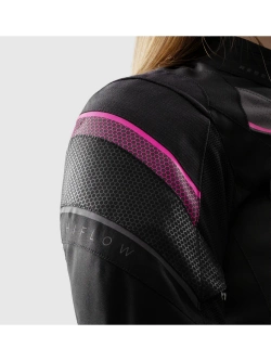 Kurtka motocyklowa damska tekstylna Rebelhorn Hiflow V czarno-szaro-różowa
