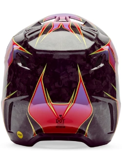 Kask enduro Fox V3 Rs Canvas czarno-czerwono-fioletowy